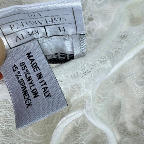 CHANEL Le Make Up De Chanel P24358V14575 Lace Long Sleeve Tops White Size Tag 34 - Picture 9 of 11